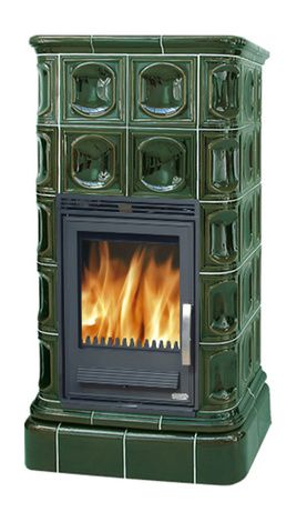 Печь-камин ABX Kaledonie Exclusive L, средняя, зеленая в Иванове